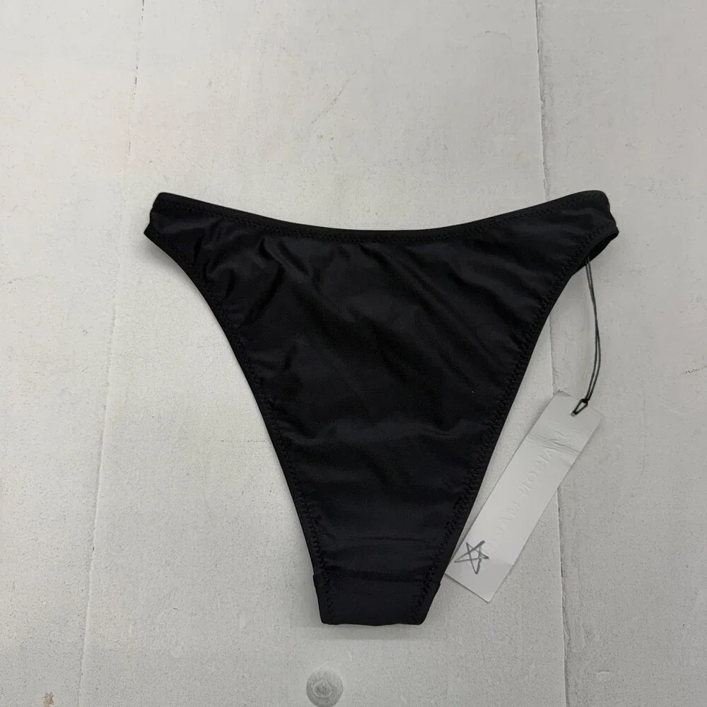 Maison Marine Swim Bottom Womens S Black Bikini High Leg Lined Stretch Quick Dry